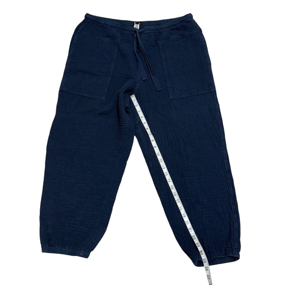 Madewell Lightspun Pull-On Mid-Rise Jogger Pants XL Navy Cotton Gauze  Lounge - Picture 9 of 12